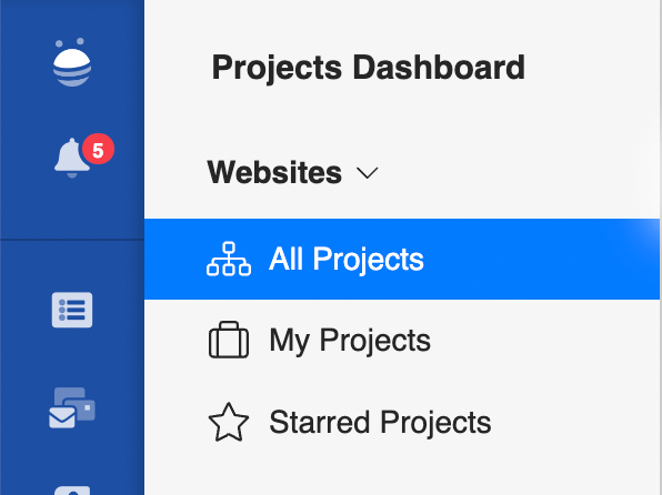 Modify the project views in the dashboard