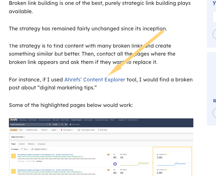 ahrefs example link