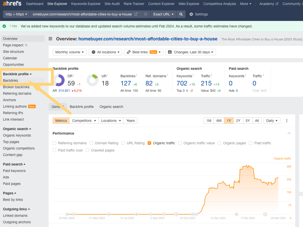 ahrefs backlinks search