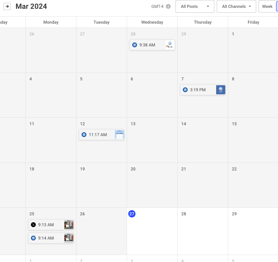 buffer's calendar