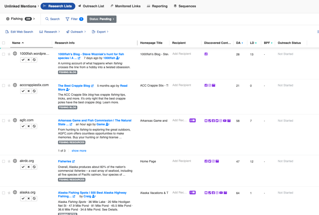 buzzstream research list