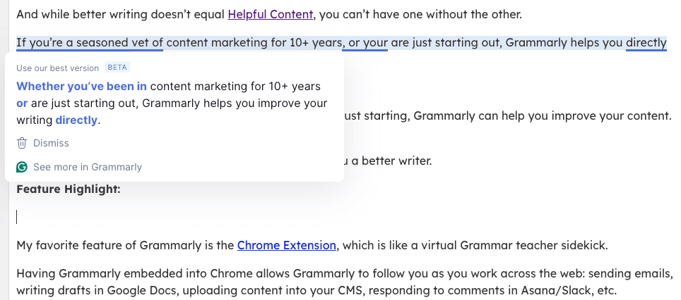 grammarly in action