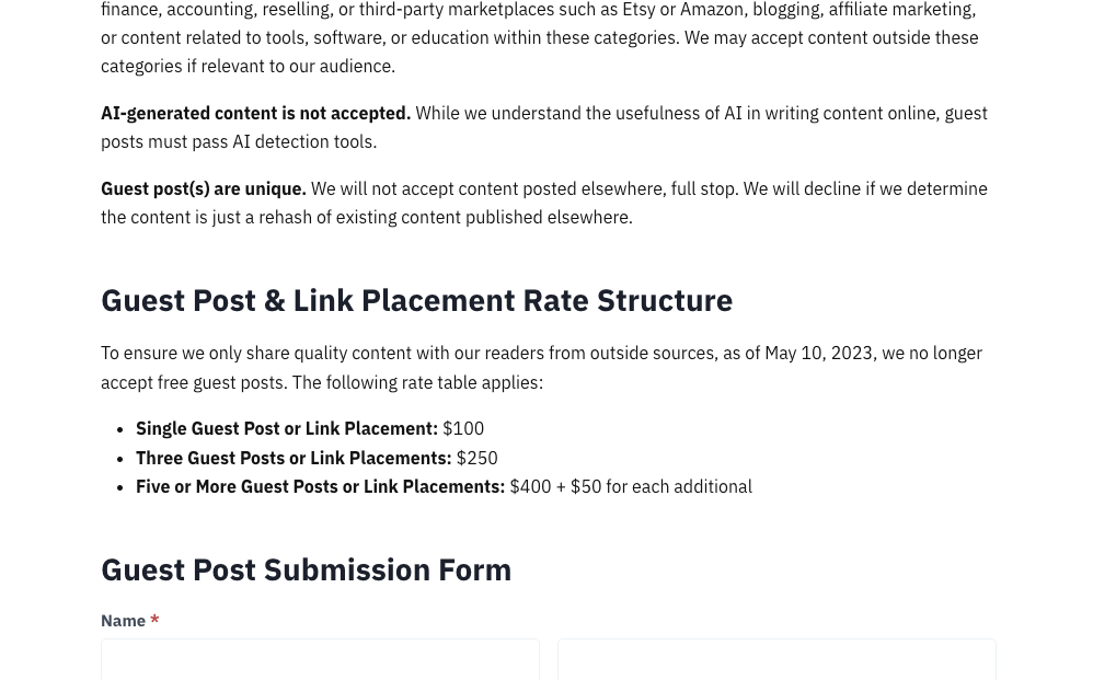 cost of guest post