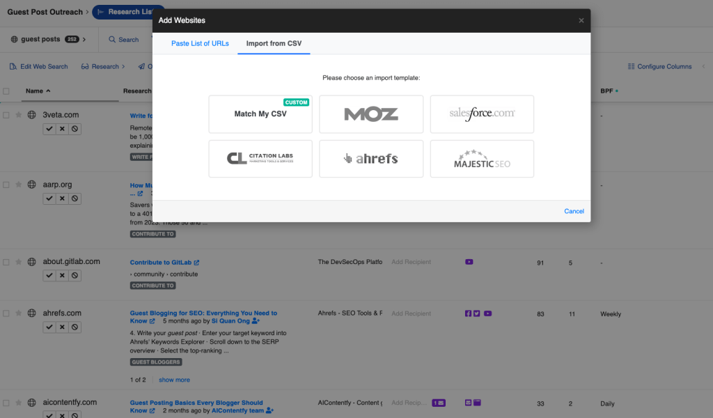 import contacts from a csv or other tools