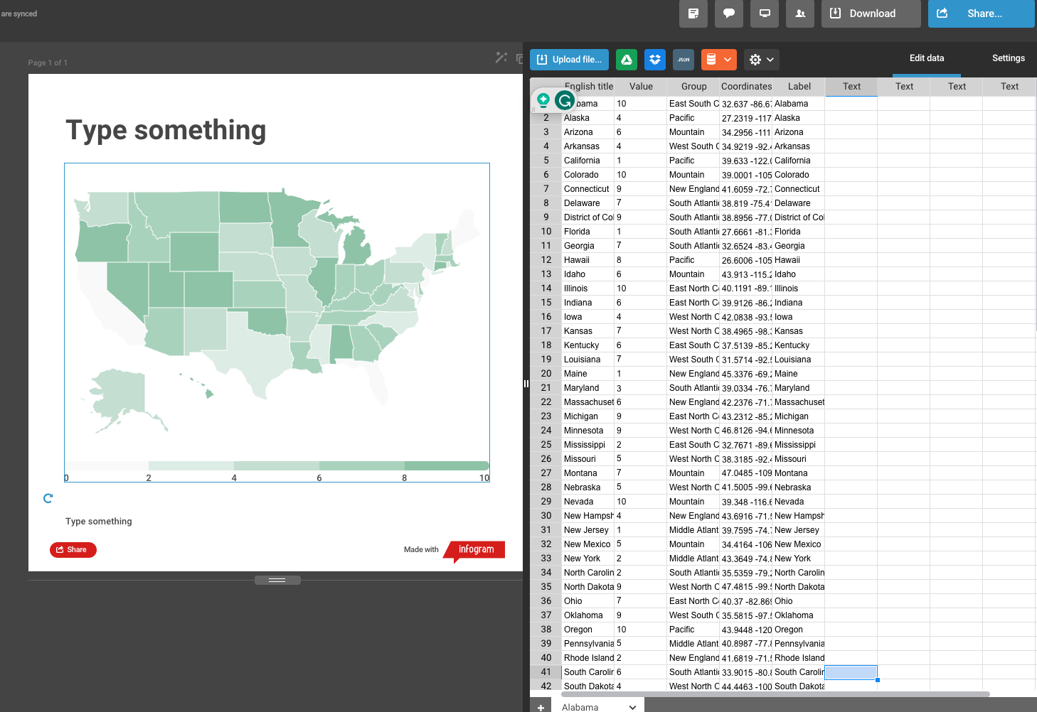 infogram's map feature