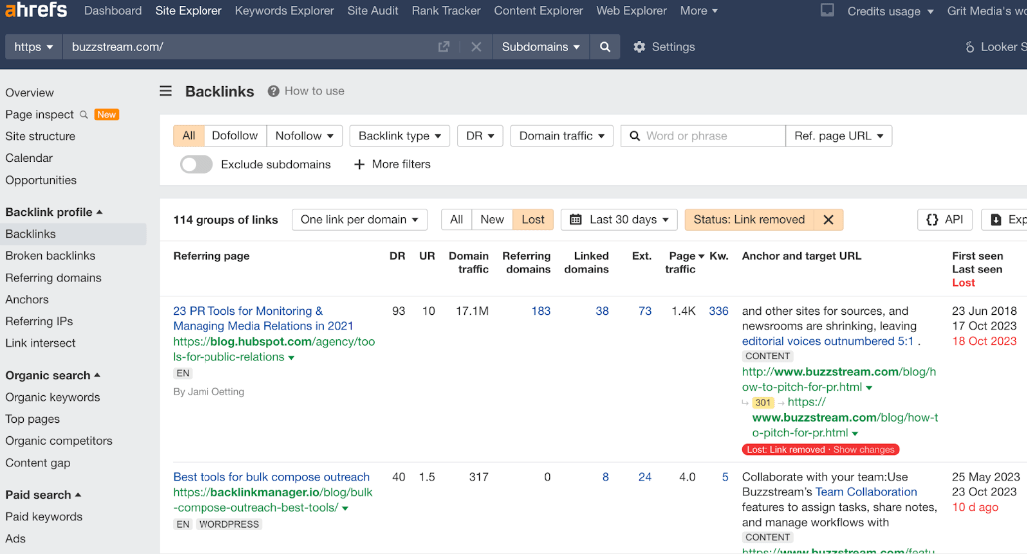 reclaiming lost links via ahrefs