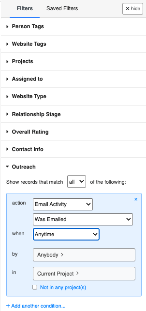 buzzstream outreach filter