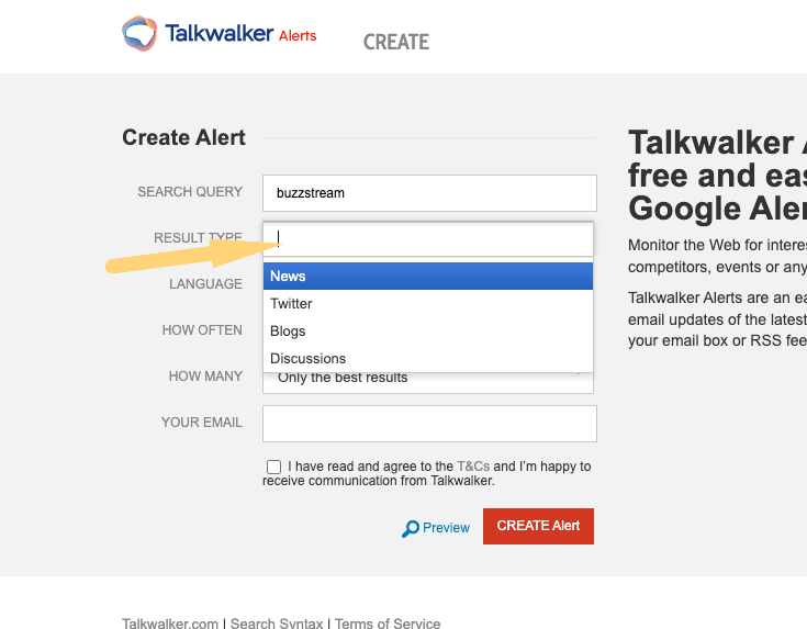 setup talkwalker