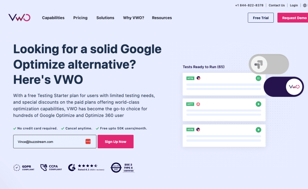 vwo is an alternative to google optimize