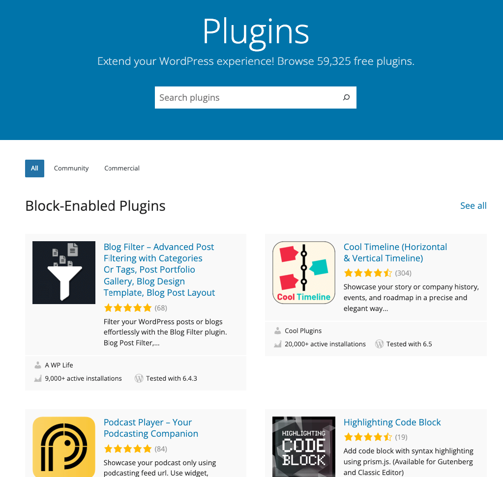 wordpress plugins library